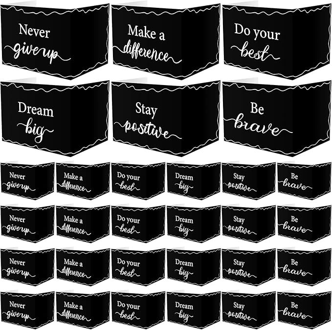 Honoson 24 Pcs Bulk Inspirational Privacy Folders for Students Cardboard Test Privacy Boards Motivational Words Desk Dividers Shield for Classroom School Study Supplies, 6 Styles(Minimalism)
