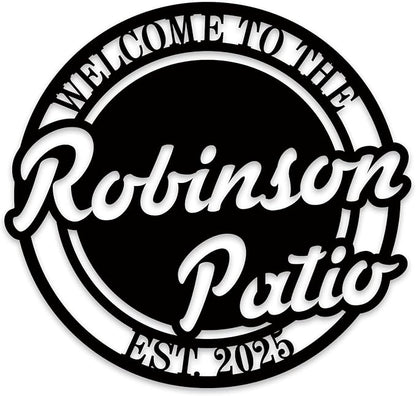 Personalized Patio Signs Outdoor Custom Last Name Sign Personalized Family Name Sign Outdoor Wall Decor Backyard Metal Sign Personalized Sign for Patio Decor Metal Wall Art Housewarming Gift