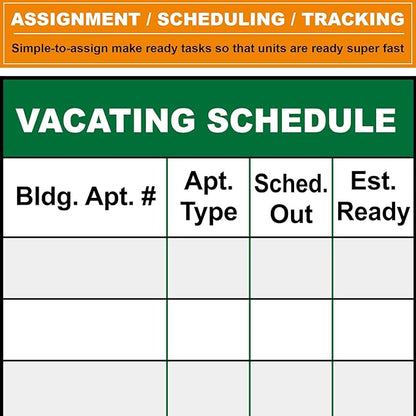 Extra Large Property Management Make Ready White Board,36X45 Inch Big Dry Erase Apartment Make Ready Checklist Schedule Board,Maintenance Status Tracker Tool for Real Estate Manager