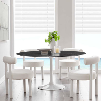 Dining Table, 60", White Black