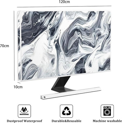 Baocicco Abstract Gray Marble Waterproof 50, 51, 52 Inch Television Cover Anti-Static Dustproof Protective Television Covers for TV Screen Abstract Modern TV Dust Cover for Home LED LCD OLED TVs