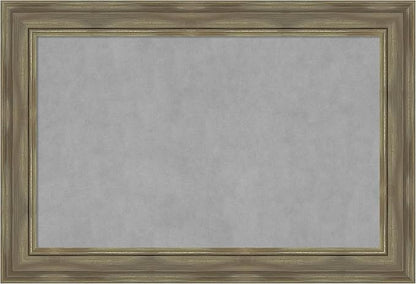 Amanti Art Grey Framed Magnetic Board 26x38 Large Vision Board for use with Magnets, 100% Metal Sheet to Display Items as Office Decor or for Home Organization in mudroom, Kitchen or Kids Room