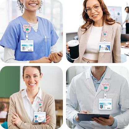 IDK I Just Work Here Funny Silly Goose Nurse Badge Reel, Pink Cute Retractable ID Medical Badge Holder, Name Tag Badge Buddy for RN CNA LPN MA Night Shift Nurse Nursing Student Doctor Social Workers