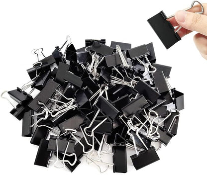 DSTELIN Large Binder Clips 1.6-Inch Width (80 Pack), Big Paper Clamps Clips for Office Supplies, 0.66Inch Capacity, Black