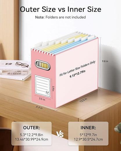 Oterri Cardboard File Organizer Box for Hanging File Folders Letter Size,File Box for Computer Desk,File Cabinet,Working Home,Office,Classroom (Variegated, Letter Size - 8 Packs)