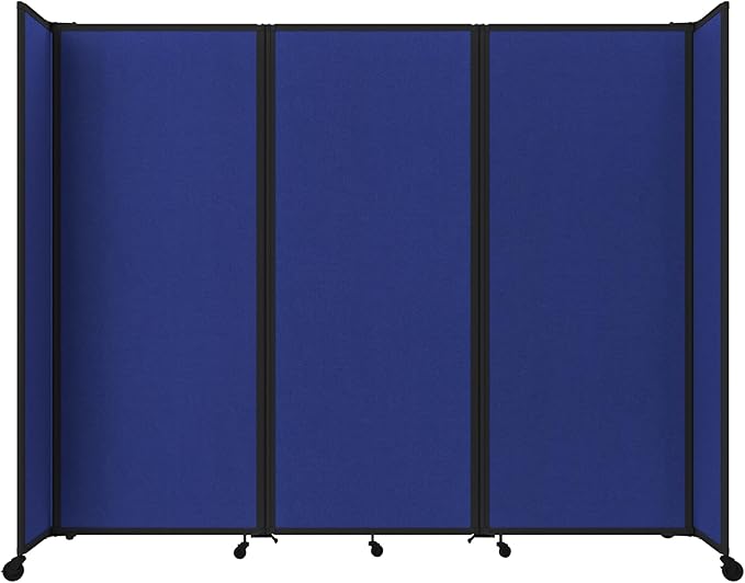 Versare Room Divider 360 Portable Wall Partition | Folding Panels | Large Freestanding Divider | Locking Wheels | Temporary Room Separator