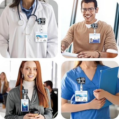 Just Need to Vent Funny Inhaler Badge Reel, Retractable ID Card Badge Holders, Medical Badge Clip for ICU Nurse ED ER Respiratory Therapy RT Intensivist Anesthesiologist CRNA Resident Physician