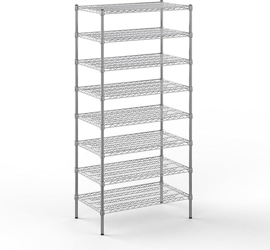 Regal Altair 21" Deep x 36" Wide x 74" Height Wire Shelving Kit | 8-Tier | NSF Commercial Storage Rack Unit