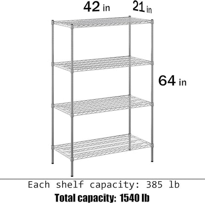 Regal Altair 21" Deep x 42" Wide x 64" Height Wire Shelving Kit | 4-Tier | NSF Commercial Storage Rack Unit