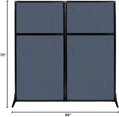 Versare Workstation Partition | Portable Wall Divider | Modern Office Cubicle | Free Standing Privacy Screen | Flexible Work Space | 66" x 70" Ocean Fabric Panels
