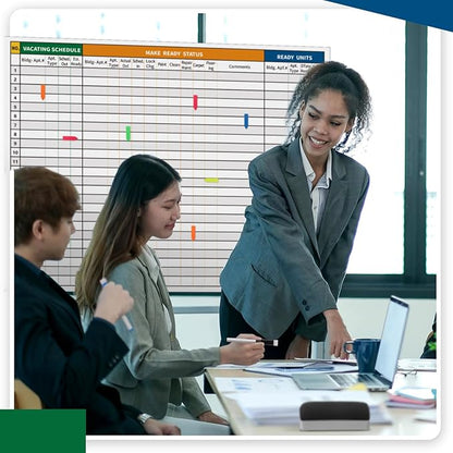 Lincia Extra Large Make Ready Board Property Management Kit, 36 x 45 Inch Make Ready Dry Erase Board with Lines Office Visual Work Checklist Project for Scheduling Tracking Progress