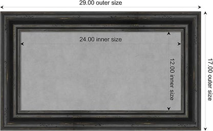 Amanti Art Black Framed Magnetic Board 17x29 Small Vision Board for use with Magnets, 100% Metal Sheet to Display Items as Office Decor or for Home Organization in mudroom, Kitchen or Kids Room