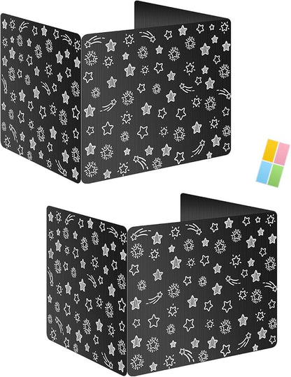 Black 2-Pack Desk Dividers for Students, Waterproof Plastic Study Carrel Divider, Durable Testing Dividers for Classroom Teacher Supplies, Easy to Clean Privacy Shield Folder Boards for Student Desk