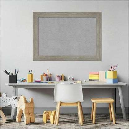 Amanti Art Grey Framed Magnetic Board 20x28 Medium Vision Board for use with Magnets, 100% Metal Sheet to Display Items as Office Decor or for Home Organization in mudroom, Kitchen or Kids Room