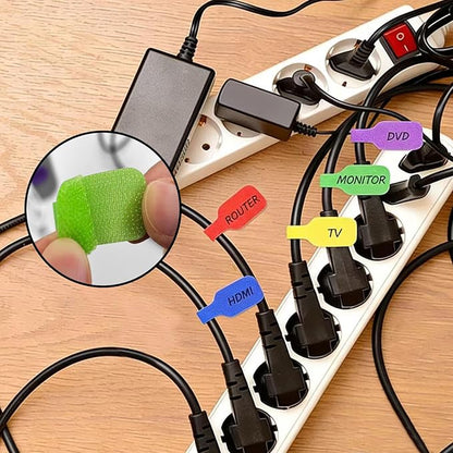 POMELUNE Cable Labels,Multi-Color Write On Cord Label for Cable Management,Organization,Electronics Computers,30 pcs