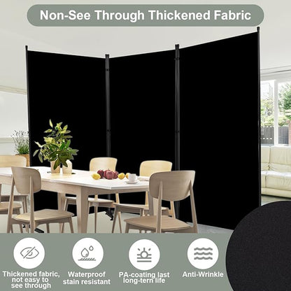 Room Divider 6FT Single Panel Privacy Screen, 102'' Wide Fabric Indoor Room Divider Wall Divider for Room Separation, Portable Room Partitions and Dividers Freestanding Temporary Wall Room Separators