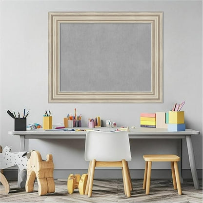 Amanti Art Silver Framed Magnetic Board 24x30 Medium Vision Board for use with Magnets, 100% Metal Sheet to Display Items as Office Decor or for Home Organization in mudroom, Kitchen or Kids Room