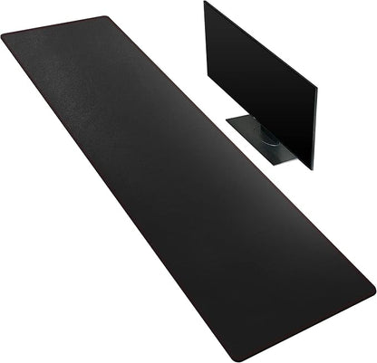 ZORESYN Waterproof PU Leather Desk Pad (63.0"x15.8") - Office Desk Mat for Keyboard and Mouse - Black Extended Mouse Pad with Nonslip Base for Home & Office