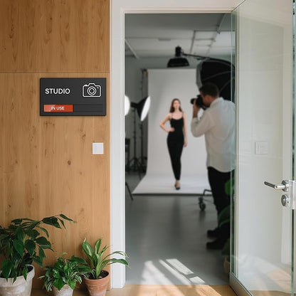 Studio Room Door Sign, Do Not Disturb Signs, In Use Available Office Slider Signs, Recording in Progress Business Sign, Privacy Indicator Tells Whether Studio Vacant or Occupied