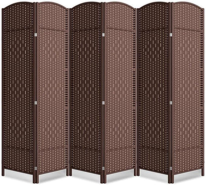 Cocosica 6 Panel Room Divider,6Ft Folding Privacy Screen,Tall - Extra Wide Foldable Panel Partition Wall Divider with Diamond Double-Weaved Hand-Woven Design Room Screen Divider