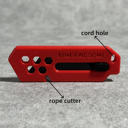 XHM Awesome Small Box Cutter Retractable Blade Ultility Knife, For Artwork, Cardboard Cutting, Package/Letter Opening, Home, Office & EDC Use, Pack of 3 (RED)