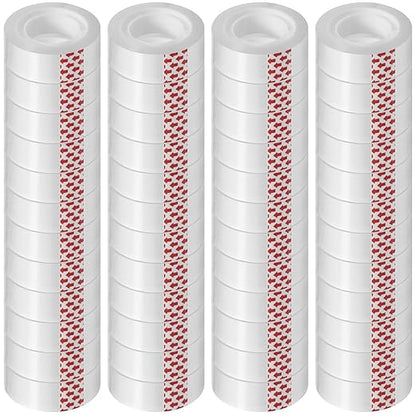 Turxayox 48 Rolls Transparent Tape Refills, Clear Tape, 3/4 x 800 Inches, Glossy Gift Wrapping Tapes for Dispenser, Office, School, Home
