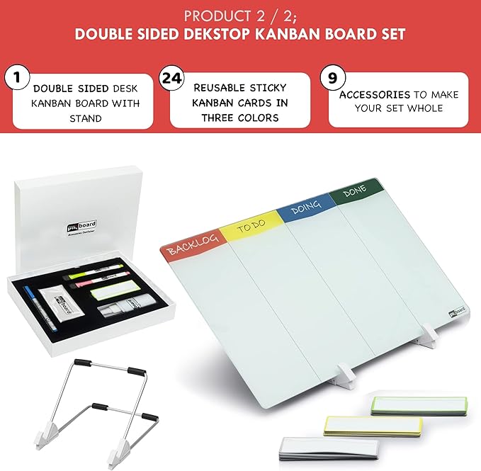 pmxboard Project Management Board Set, Combo Kit X. Agile Management Bundle Project Board Kit. Project Management Planner Toolkit. Full Magnetic Kanban Board Set, Desktop Kanban Board Set, 2 in 1