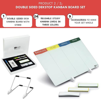 pmxboard Project Management Board Set, Combo Kit X. Agile Management Bundle Project Board Kit. Project Management Planner Toolkit. Full Magnetic Kanban Board Set, Desktop Kanban Board Set, 2 in 1