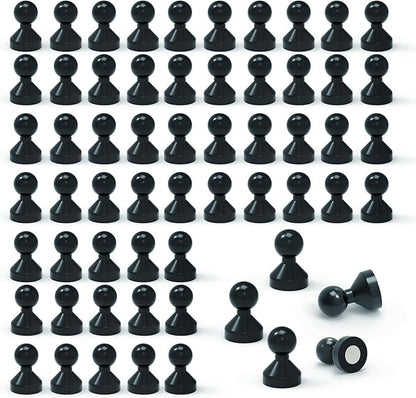 MHDMAG Magnetic Push Pins Powerful Push Pin Magnets for Fridge Whiteboards Calendars Maps in School & Office Pack of 60,Black