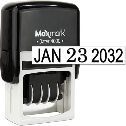 MaxMark Dater 4000 Self Inking Date Stamp - Black