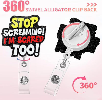 Aoryalps Retractable Badge Reel Holder Retractable with ID Clip for Nurse Nursing Name Tag Card Nursing Student Teacher Doctor Medical Assistant Work Office Clip-Gifts for Nurse