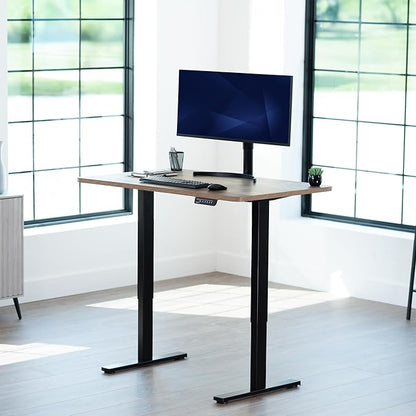 VIVO Electric 48 x 30 in Standing Desk, Memory Height Adjustment, 1B Series, Holds 220 lbs, One-Piece Reclaimed Wood Top, Black Frame, DESK-KIT-1B5P