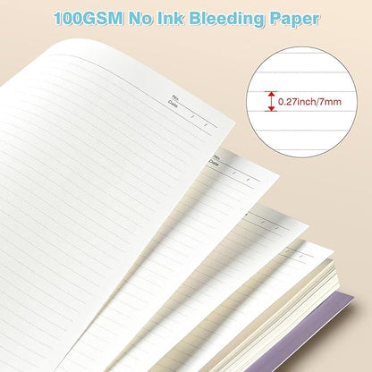 5 Subject Notebooks College Ruled, Lined Notebook with Removable Dividers | 300 Pages 100GSM Thick Spiral Writing Journal for Women & Men, Small A5 Spiral Notebooks for Work, School Supplies, 6" x 8"