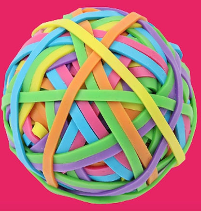Activave Round Ball Rubber Band Elastics 170 to 180 pcs Colorful Rubber Bands Stretchable Rubber Bands Stationery Holder Elastic Loops, Arts and Crafts, Document Organising, Stocking Fillers one ball