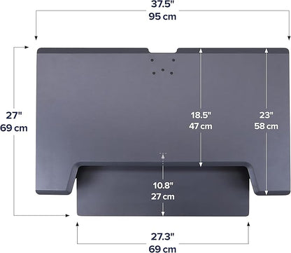 Ergotron – WorkFit-TL Standing Desk Converter, Dual Monitor Sit Stand Desk Riser for Tabletops – 37.5 Inch Width, Black