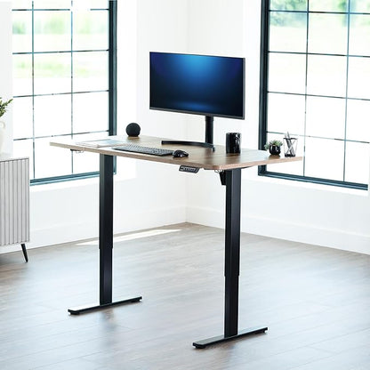 VIVO Electric 60 x 30 in Standing Desk, Memory Height Adjustment, 1B Series, Holds 220 lbs, Reclaimed Wood Top Black Frame, DESK-KIT-1B6P-30