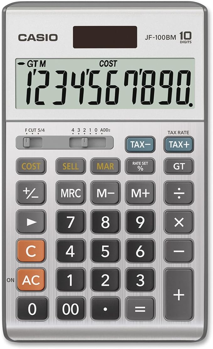 Casio Inc. JF-100BM Standard Function Calculator,Multicolor, 4 1/4 x 6 7/8