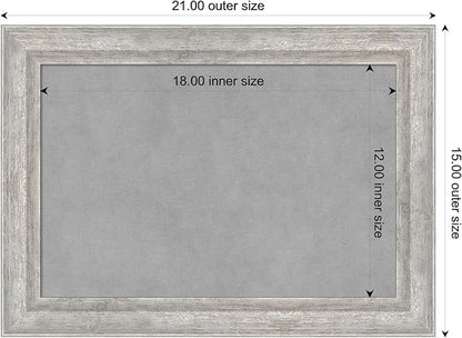Amanti Art Silver Framed Magnetic Board 15x21 Small Vision Board for use with Magnets, 100% Metal Sheet to Display Items as Office Decor or for Home Organization in mudroom, Kitchen or Kids Room