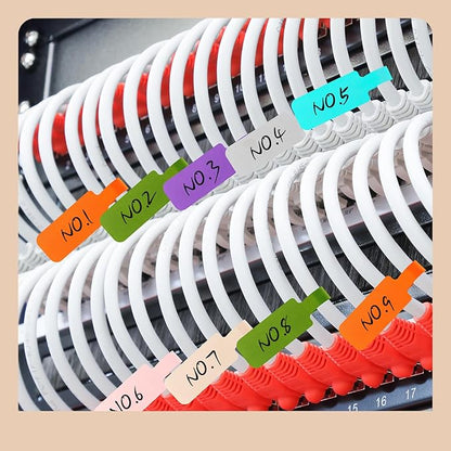 35 Pcs Multicolored Color-Coded Nylon Cable & Cord Labels (7 Colors, 5 Each) - Reusable Hook & Loop Wire Tags, Residue-Free Ink-Proof Water-Resistant Identification Labels for Home Office Data Centers