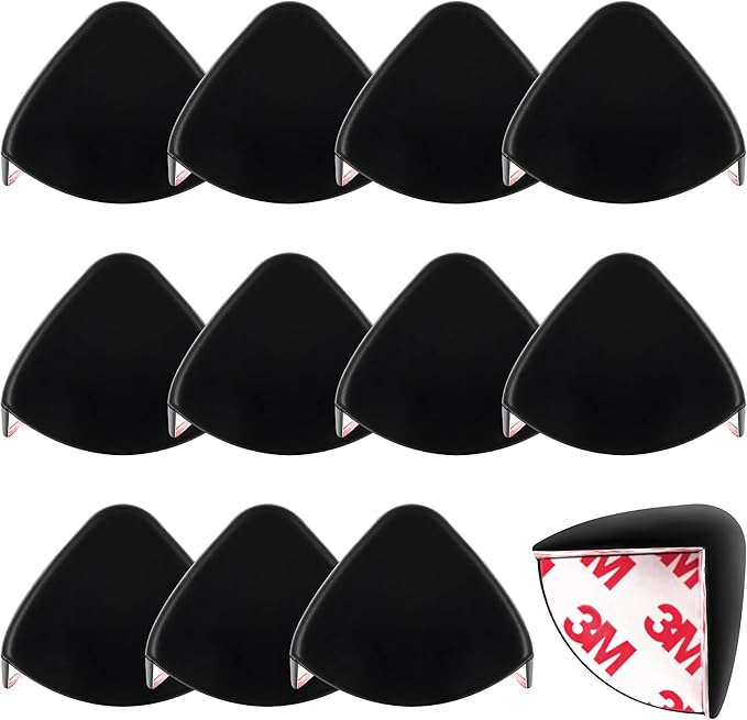 Baby Proofing Corner Protector Baby 12 Pack Black – Food Grade Silicone Table Corner Protectors – L Shaped Furniture Edge Guards with Strong 3M Adhesive – Safe Non Choking Size for Kids and Toddlers