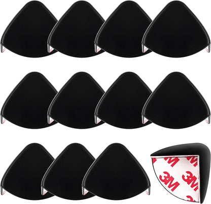 Baby Proofing Corner Protector Baby 12 Pack Black – Food Grade Silicone Table Corner Protectors – L Shaped Furniture Edge Guards with Strong 3M Adhesive – Safe Non Choking Size for Kids and Toddlers