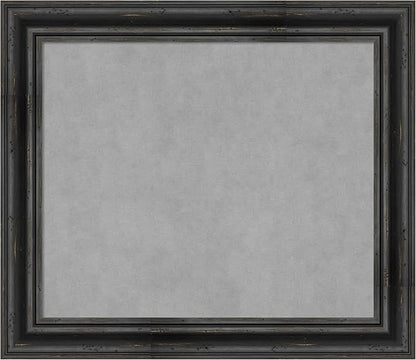 Amanti Art Black Framed Magnetic Board 25x29 Medium Vision Board for use with Magnets, 100% Metal Sheet to Display Items as Office Decor or for Home Organization in mudroom, Kitchen or Kids Room