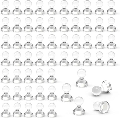 MHDMAG Magnetic Push Pins Powerful Push Pin Magnets for Fridge Whiteboards Calendars Maps in School & Office Pack of 60,White