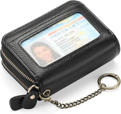 GOIACII Small Genuine Leather Wallet for Women, RFID Blocking Credit Card Holder Wallet