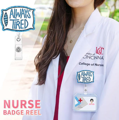Aoryalps Retractable Badge Reel Holder Retractable with ID Clip for Nurse Nursing Name Tag Card Nursing Student Teacher Doctor Medical Assistant Work Office Clip-Gifts for Nurse
