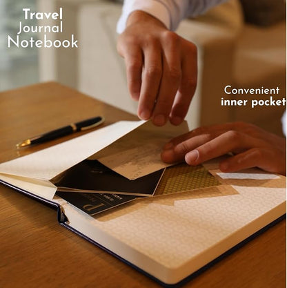 SETTINI® Hardcover Lined Journal Notebook A5 120 GSM Lay-Flat, Mocha Brown | lay-flat binding, 120 GSM thick paper, A5, lined, ribbon bookmark, elastic closure, for men