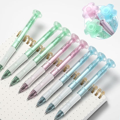 8 Pack Retractable Gel Pens, Black Ink Quick-Drying No Smudge | 0.7mm Fine Point Smooth, Long-Lasting Ink, Cute Aesthetic Pens for Journaling, Writing, School Office, Gift for Women Nurse