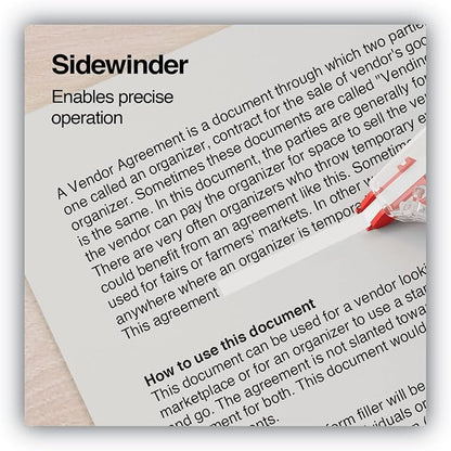 Universal 75610 Side-Application Correction Tape, Clear Red Applicator, 0.2-inch x 393-inch, 6/Pack