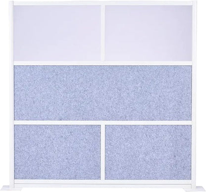 VEVOR Office Divider Privacy Partition, 1-Pack, 70" x 70" Modular Wall Room Divider, PET Workstation Cubicle Partition with Frosted Windows, Freestanding Privacy Panel Wall for Office Library