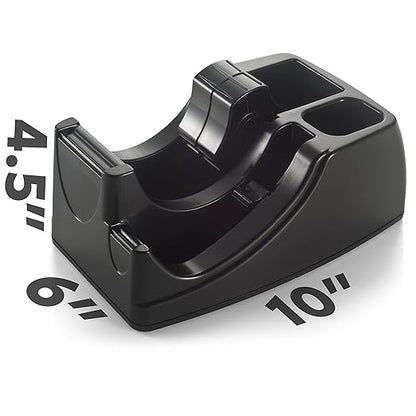 Officemate Heavy Duty Weighted 2-in-1 Tape Dispenser, Recycled,Black (96660)